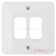 2 Gang White Moulded Grid Plate